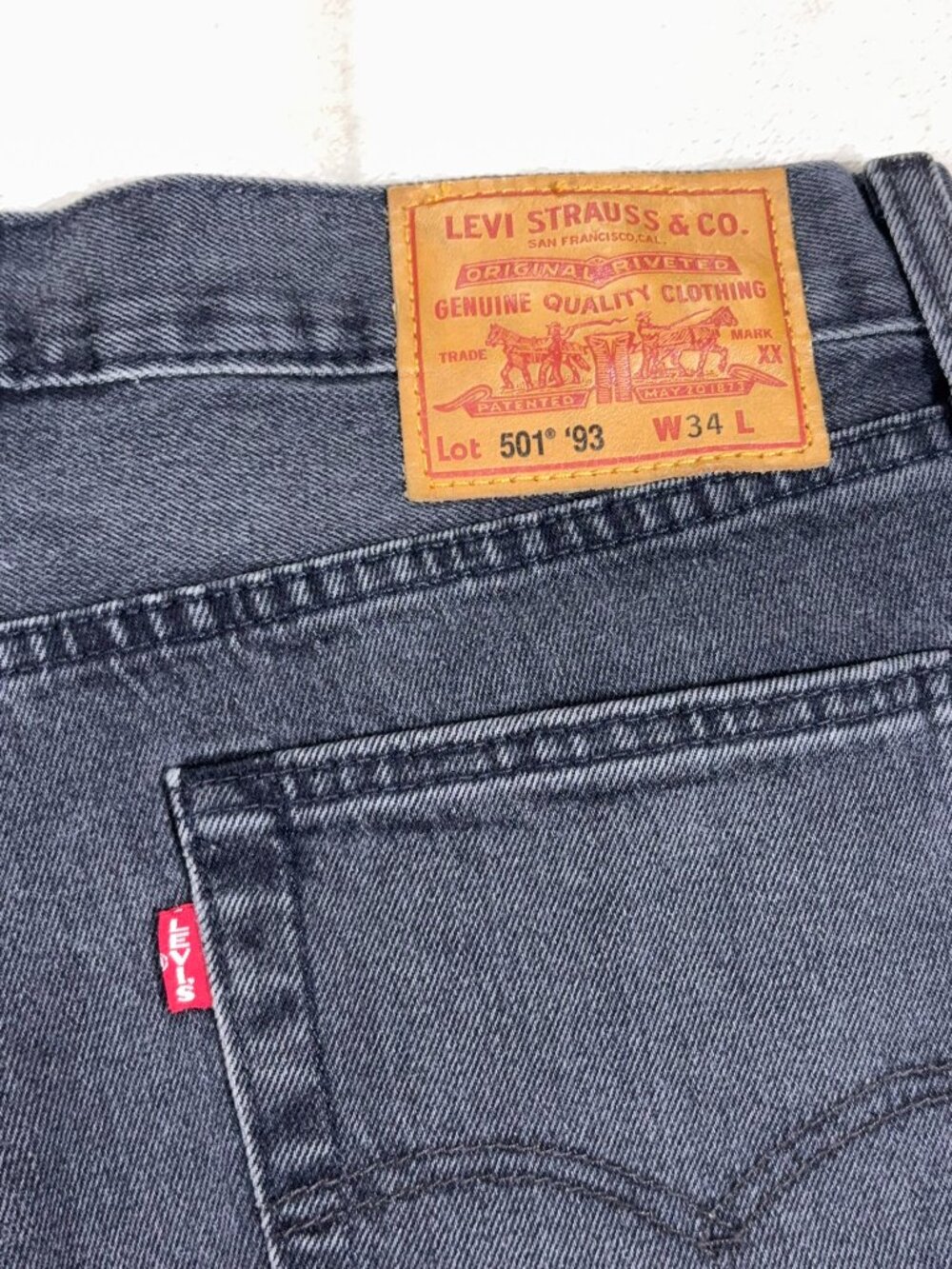 Levi's 501 '93 Men's Straight Premium Jean Shorts Big E Black Size 34